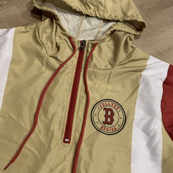 MLB + Boston College Red and Tan Windbreaker Jacket - Picture 3 of 8
